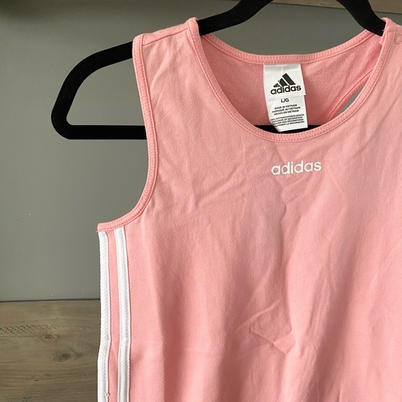ADIDAS-3-STRIPES PINK ROMPER SIZE Girls L NWT - Picture 3 of 11